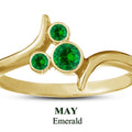 Fashion ring/ Ring For Daughter/ 14K Gold Finish Green Emerald May Birthstone Ring 925 Sterling Silver