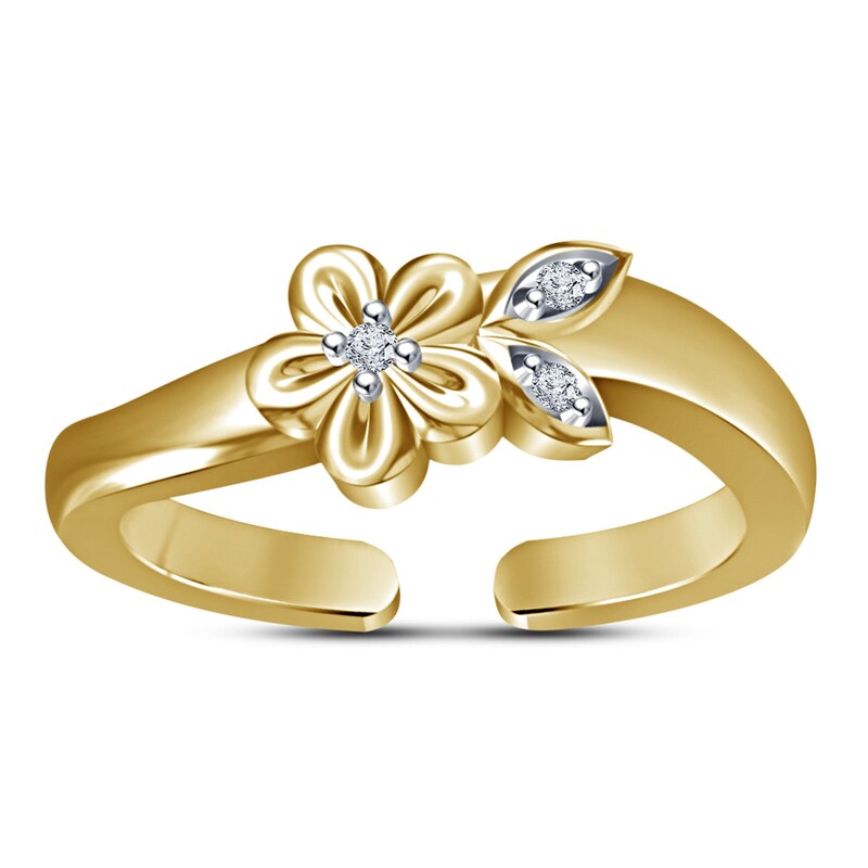 Free Shipping Silver Toe Ring, Flower Toe Ring, Connected Flowers Toe Ring, Adjustable Ring, Midi Ring, Knuckle Ring, 9k Gold Finish