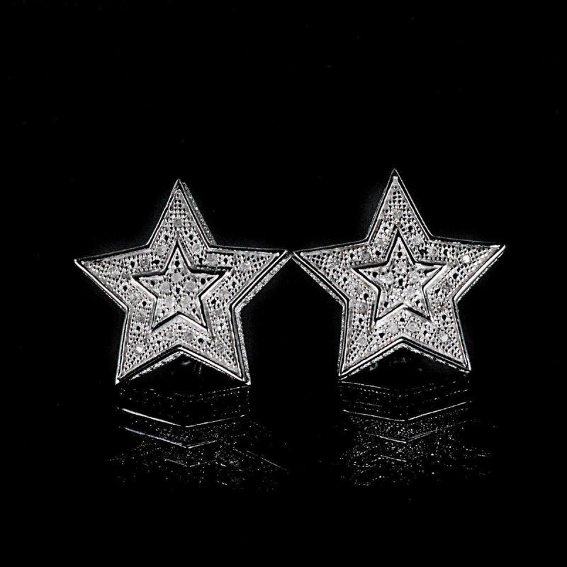 Most Selling Beautiful design white moissanite stud earrings/ 925 sterling silver handmade star shaped designer diamond stud earrings