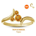 Topaz 925 Sterling Silver November Birthstone Ring/ Quality 925 Sterling Silver Gold, Rose Gold, White Gold Plated Ring