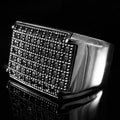Men's Black Simulated Diamond Ring, 925 Silver, 14K Black Gold Finish