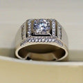Men's Diamond Ring, 14K White Gold Finish 1.25 Ct VVS1 Diamond Pinky Engagement Wedding Band Ring, Moissanite Ring For Groom, Men's Jewelry
