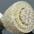 Art Deco Mens Ice Diamond Engagement Ring 14k Yellow Gold Finish 925 Sterling Silver