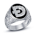 Men's Ring, Digital Coin Rings, Gold Ring For Men, 1 Ct Round Diamond Doge coin Wedding Band Ring Solid White Gold Over Solid 925 Silver