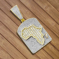 14k Yellow Gold Finish 925 Silver Africa Dog Tag Baguette VVS1 Diamond Hip Hop Ice Pendant, Best Christmas Gift, Unique Design Pendant