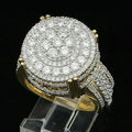 Real 4.00 Ct Moissanite 14K Yellow Gold Finish Mens Wedding Band Pinky Engagement Ring