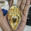 Angry Gorilla Customized Pendant, Yellow Gold finish Gorilla Diamond Pendant, Wild Animal Hip Hop Rapper's Pendant, King Kong Animal Pendant