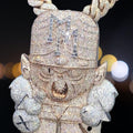 Customized Iced Out Cartoon Pendant, Bling Diamond Big Hip Hop Pendant, Rapper's Angry Monkey Character Pendant, 925 Silver Miami Pendant