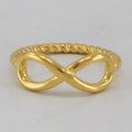 Gold Fn Infinity Ring, 925 Sterling Silver Twisted Rope Ring