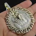Lab Diamond Egyptian Charm Pendant, 14k Gold Plated Sterling Silver