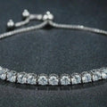 Lab Diamond Bolo Bracelet, Sterling Silver, Adjustable