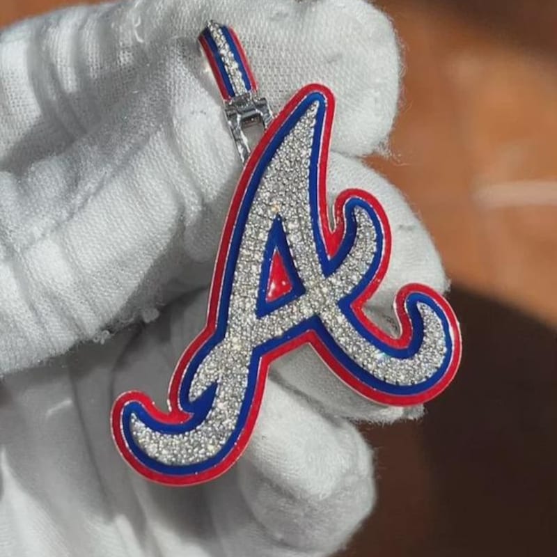 Custom Letter "A" Pendant, 925 Sterling Silver Round Diamond Charm
