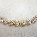 Dainty Sterling Silver Tennis Bracelet, 14K Gold Plated, Cubic Zirconia