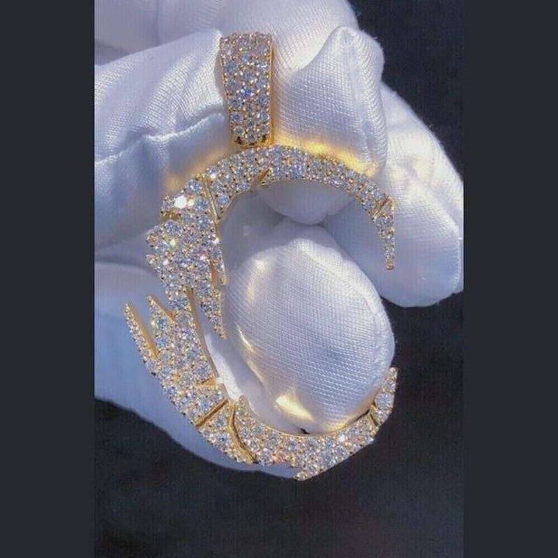 Custom Initial any Letter Pendant, Round Cut Cubic Zirconia, Sterling Silver, Hip Hop Jewelry