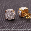 1.20Ct Round Cubic Zirconia Stud Earrings, 14K Yellow Gold Plated 925 Silver