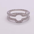 14K Yellow Gold Finish Enhancer Ring, Round Cut Cubic Zirconia Anniversary Band