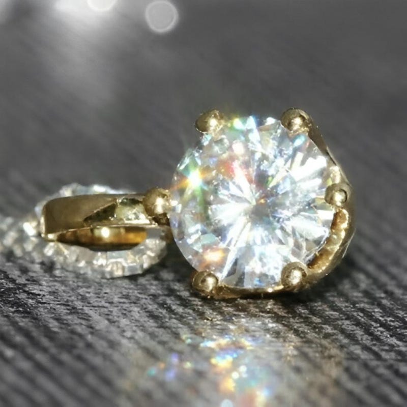 Moissanite Diamond Pendant Necklace, 2Ct Round Solitaire Gift For Her, Sterling Silver