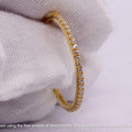 CZ Diamond 925 Silver Half Eternity Ring, 14K Yellow Gold Plated