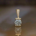 2Ct Round Moissanite Pendant Necklace, Dainty Sterling Silver Women's Solitaire Gift