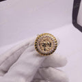 14K Yellow Gold Plated 925 Silver Ring, Cubic Zirconia Anniversary Gift