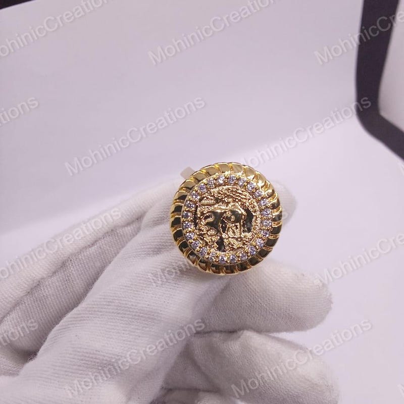 14K Yellow Gold Plated 925 Silver Ring, Cubic Zirconia Anniversary Gift