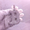 Letter B Moissanite Diamond Pendant, 14K White Gold Plated Sterling Silver Charm