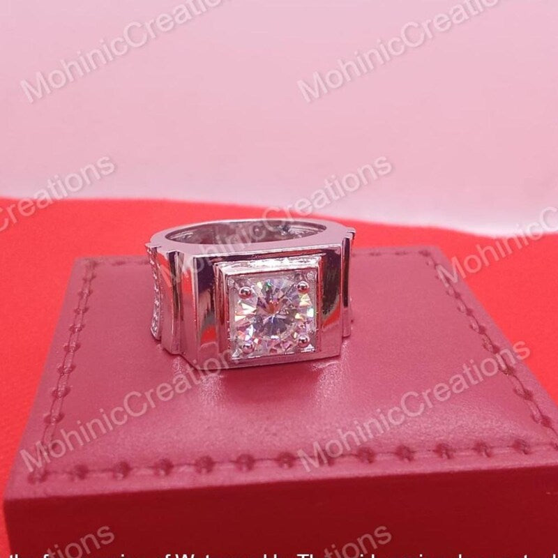 Cubic Zirconia Diamond Ring, Sterling Silver Wedding Band, Anniversary Gift