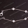 Round Lab Diamond Sterling Silver Chain Bracelet, 7"