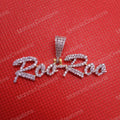 Custom Name Pendant, Round Cut Cubic Zirconia, 14K Gold Plated