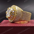 Men's 2.50Ct Round Cut CZ Cluster Ring: 14K Yellow Gold Plated, 925 Sterling Silver