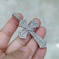 2Ct Baguette Cut Diamond Cross Men's Pendant 14k White Gold Plated, 925 Sterling Silver
