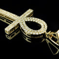 Round Cut CZ Diamond Ankh Cross Pendant Christmas Gift for Him or Her
