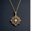 925 Silver Diamond Pendant Necklace, 14k Yellow Gold Plated, Christmas Gift