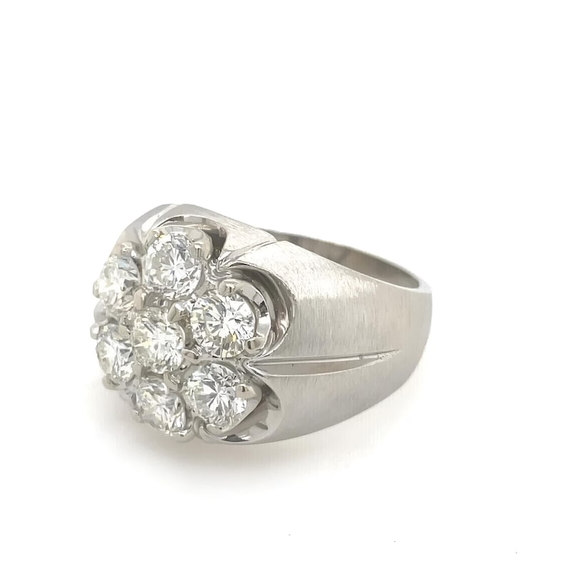 Moissanite Diamond Men's Ring | 925 Sterling Silver Cluster Wedding Band