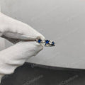 Blue Sapphire Eternity Band, White Gold Plated Sterling Silver Ring