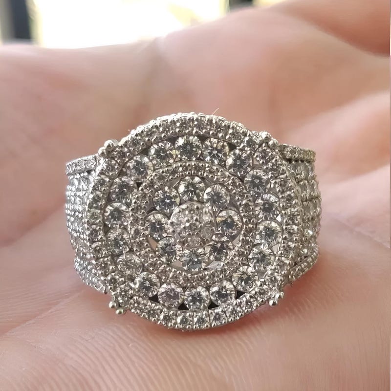Round CZ Diamond 925 Sterling Silver Men's Pinky Ring