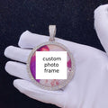 Custom Photo Pendant • Round CZ Diamond, 14k Gold Plated