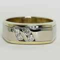 1.2Ct Round Cut Moissanite Diamond Men's Wedding Band Ring 14K Yellow Gold Plated