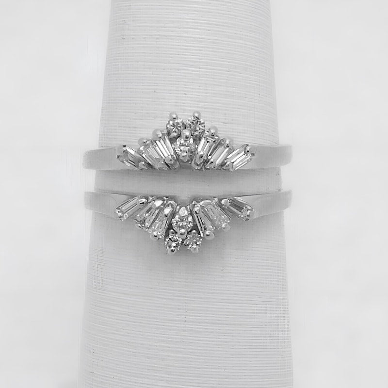 2Ct Round Lab Created Diamond Enhancer Guard Wrap Ring 14K White Gold Plated