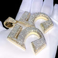 14K Gold Plated Number "55" Pendant, Sterling Silver Cubic Zirconia Charm