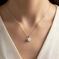 2Ct Round Cut Moissanite Pendant 18" Necklace, Solitaire Dainty Sterling Silver Women's Pretty Gift