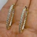 Moissanite Hoop Earrings | 14K Yellow Gold Plated Sterling Silver