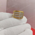 Moissanite Wedding Band Ring | 14K Yellow Gold Plated, 925 Sterling Silver