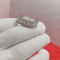 Moissanite Diamond Eternity Band Ring | 14K White Gold Plated, 925 Sterling Silver