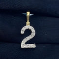 Custom Diamond Any lucky Number Pendant Chain, 925 Sterling Silver Unisex Jewelry Gift Anniversary, Birthday, 14k Two Tone Gold Plated