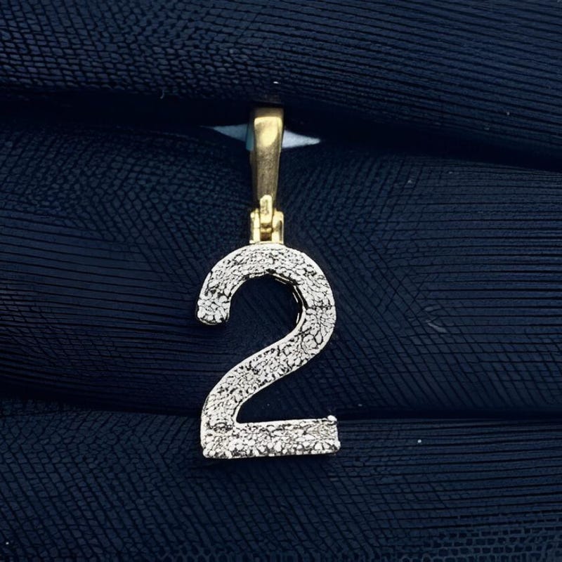 Custom Diamond Any lucky Number Pendant Chain, 925 Sterling Silver Unisex Jewelry Gift Anniversary, Birthday, 14k Two Tone Gold Plated