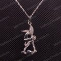 Round Cut CZ Diamond Pendant 18" Chain Necklace, Birthday Dainty Sterling Silver Women's Pretty Gift