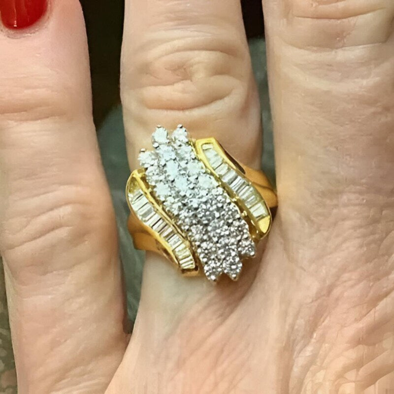 Gift For Men's Cocktail Ring Cubic Zirconia Cluster Wedding Engagement Ring 14k Gold Plated 925 Silver,