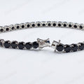 Lab Black Diamond Tennis Bracelet, 925 Sterling Silver, 14k White Gold Plated