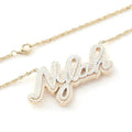 Custom Initial Necklace, 925 Sterling Silver, Moissanite Diamond Pendant, Two Tone Gold Plated